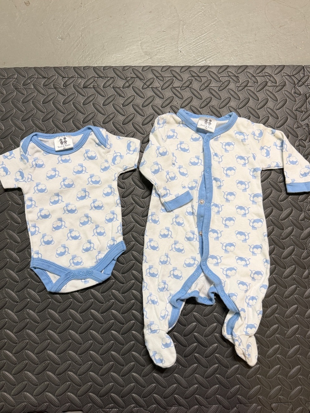 (12) 0-3 month onesies, various designs and colours